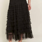 Adora - Black Layered Tulle Maxi Skirt