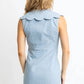 Karlie - Women's Denim Scallop Button Dress