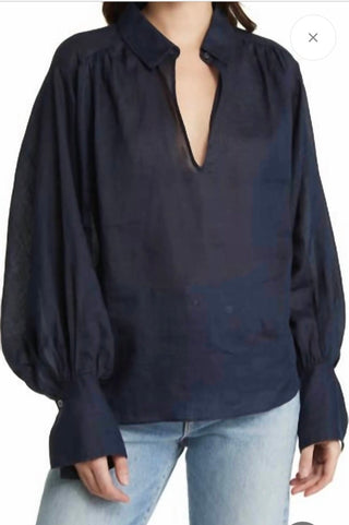 Frame - Keyhole Popover Blouse