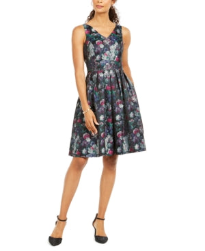 Tahari ASL Women's V-Neck Fit & Flare Dress Size 10