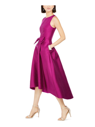 Adrianna Papell Women's Fuschia a Line Bow Front Dress Pink Size 4