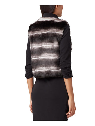 Tahari ASL Women's Leopard-Print Faux-Fur Vest Size LARGE
