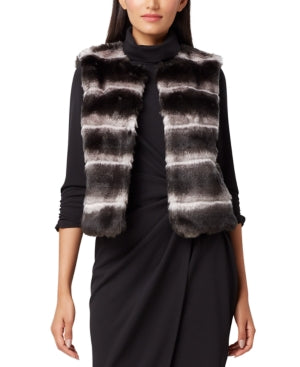 Tahari ASL Women's Leopard-Print Faux-Fur Vest Size LARGE