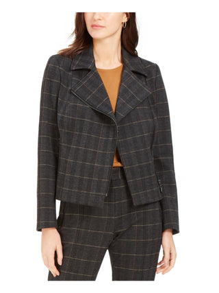 Tahari ASL Women's Plaid Moto Jacket Size 4