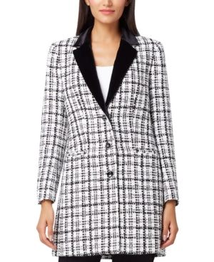 Tahari ASL Women's Plaid Boucle Jacket Size 10