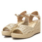 Xti - Women's Metallic Ankle Strap Wedge Sandals