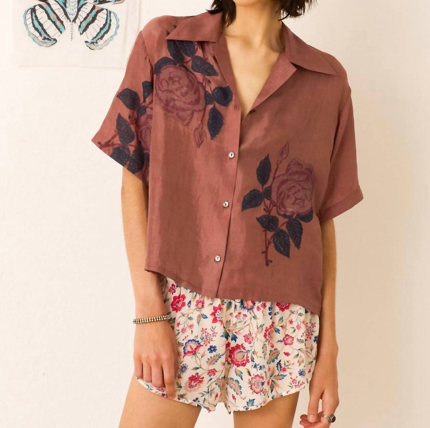 Alix Of Bohemia - Stevie Mauvewood Rose Shirt