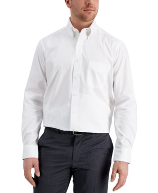 Club Room Men's Regular Fit Cotton Pinpoint Dress Shirt White Size 34X35