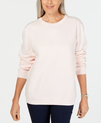 Karen Scott Women's Classic Sweatshirt Pink Size Small