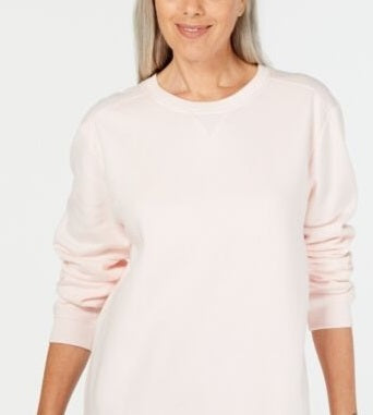 Karen Scott Women's Classic Sweatshirt Pink Size Small