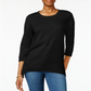 Style & Co Women's Layered Hem Top Black Size X-Small