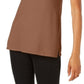 JM Collection Women's Sleeveless Mock Turtleneck Sweater Brown Size Small