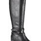 Material Girl Women's Damien Almond Toe Knee High Fashion Boots Black Size 7 M