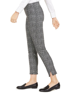 Alfani Women's Tweed Fringe Casual Cropped Pants Black Size 12