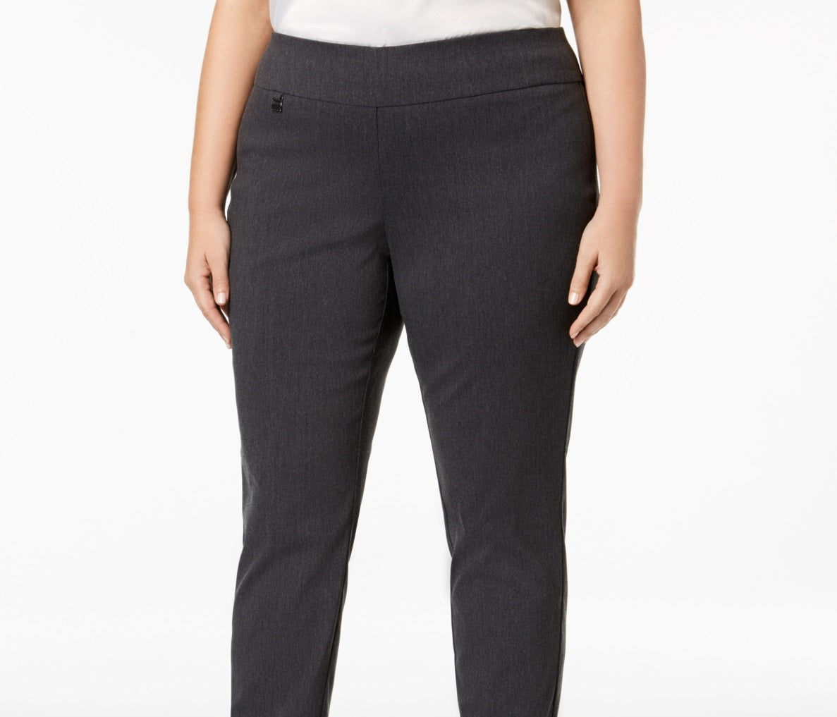 Alfani Women's Tummy Control Pull On Skinny Pants Gray Size 18W