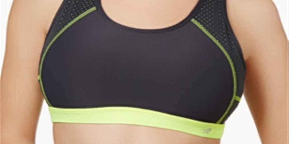 Ideology Women's Mid Impact Racerback Bra Black Size Medium