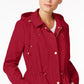 Charter Club Women's Water Resistant Hooded Anorak Jacket Red Size Petite Small