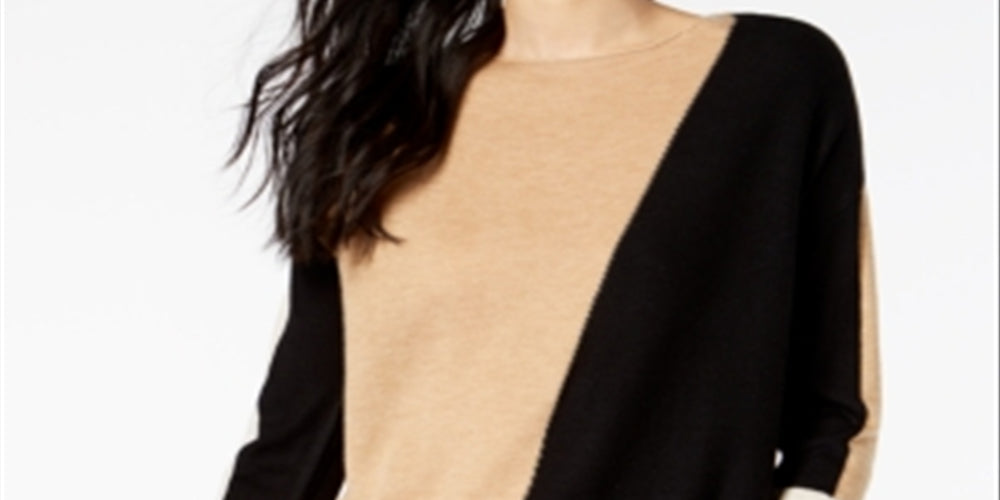 INC International Concepts Women's Colorblocked Sweater Brown Size X-Large