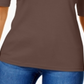 Karen Scott Women's Elbow Sleeve Cotton Top Brown Size Medium