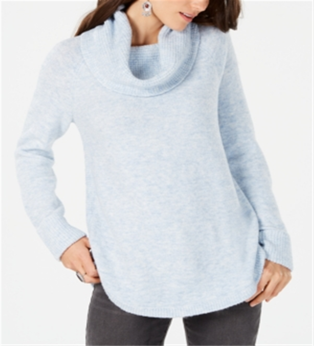 Style & Co Women's Cowl Neck Sweater Blue Size X-Small