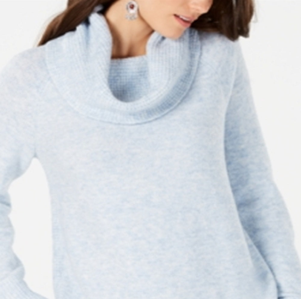 Style & Co Women's Cowl Neck Sweater Blue Size X-Small