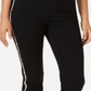 JM Collection Women's Side Striped Tummy Control Pants Black Size Petite