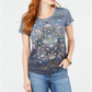 Style & Co Women's Embellished Handkerchief Hem T-Shirt Gray Size Petite Small