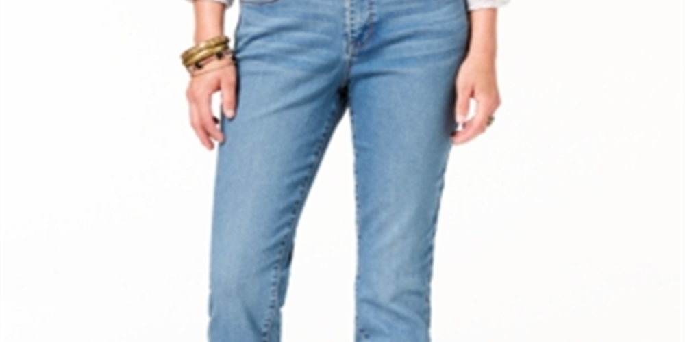 Style & Co Women's Curvy Fit Skinny Jeans Blue Size 18