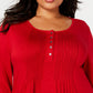 Style & Co Women's Pintuck Top Red Size 2X