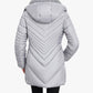 London Fog - Petite Zip-front Hooded Puffer Jacket With Button-off Fur Collar