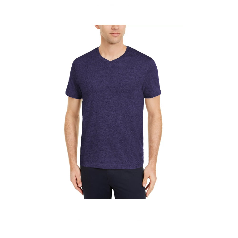 Club Room Men's Performance V Neck T-Shirt Purple Size Small