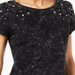 INC International Concepts Women's Cotton Faux Pearl-Embellished T-Shirt Black Size Small