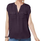INC International Concepts Women's Split Neck Utility Shirt Purple Size XX-Large