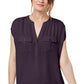 INC International Concepts Women's Split Neck Utility Shirt Purple Size XX-Large