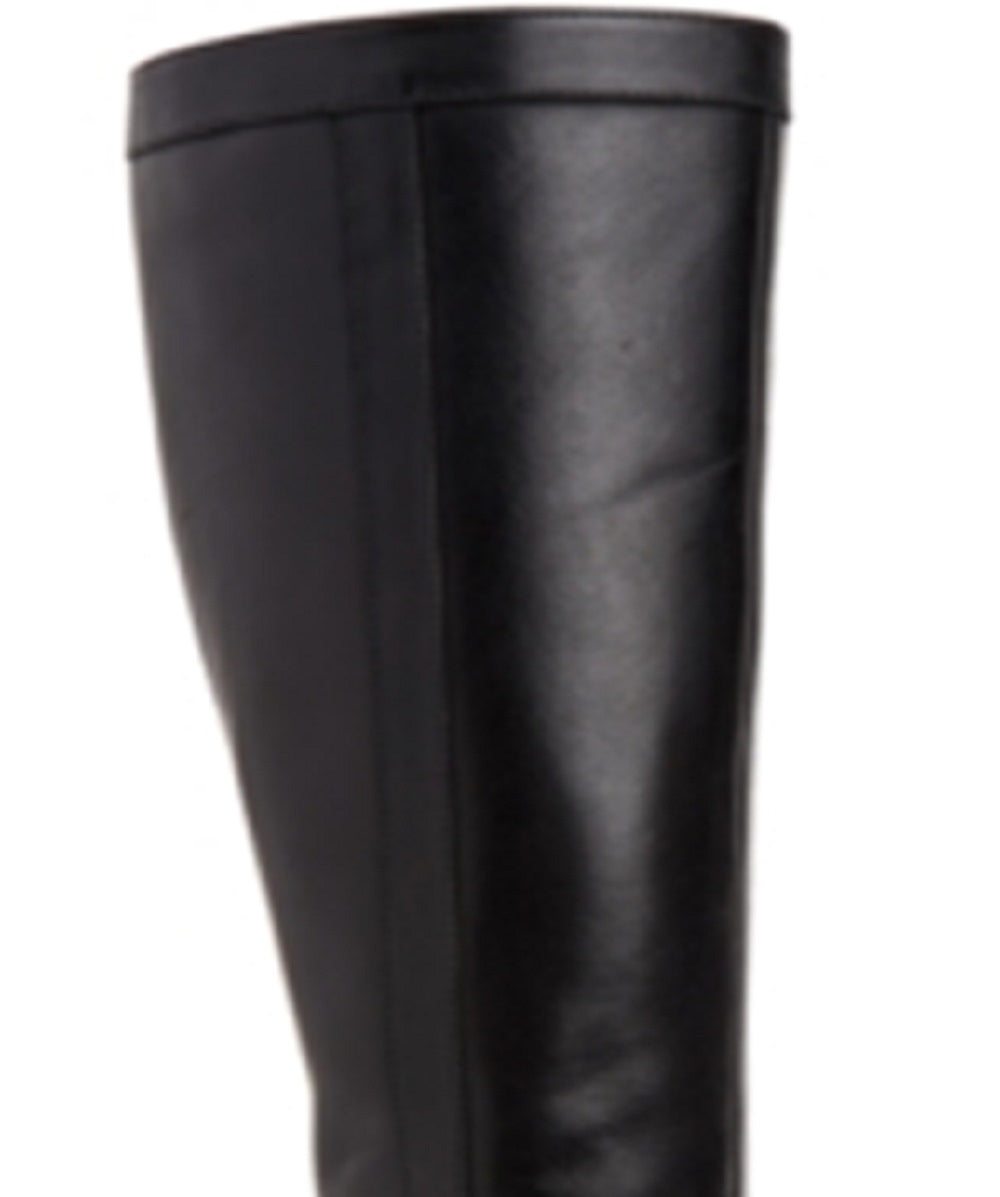 Giani Bernini Women's Rozario Leather Almond Toe Knee High Fashion Boots Black Size 10.5 M