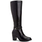 Giani Bernini Women's Rozario Leather Almond Toe Knee High Fashion Boots Black Size 12