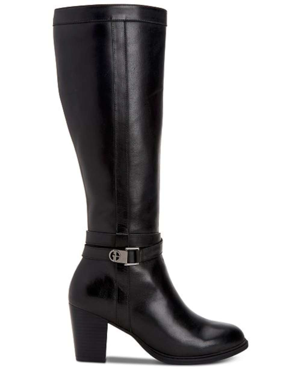Giani Bernini Women's Rozario Leather Almond Toe Knee High Fashion Boots Black Size 12