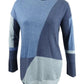 INC International Concepts Women's Colorblocked Sweater Blue Size Petite XL