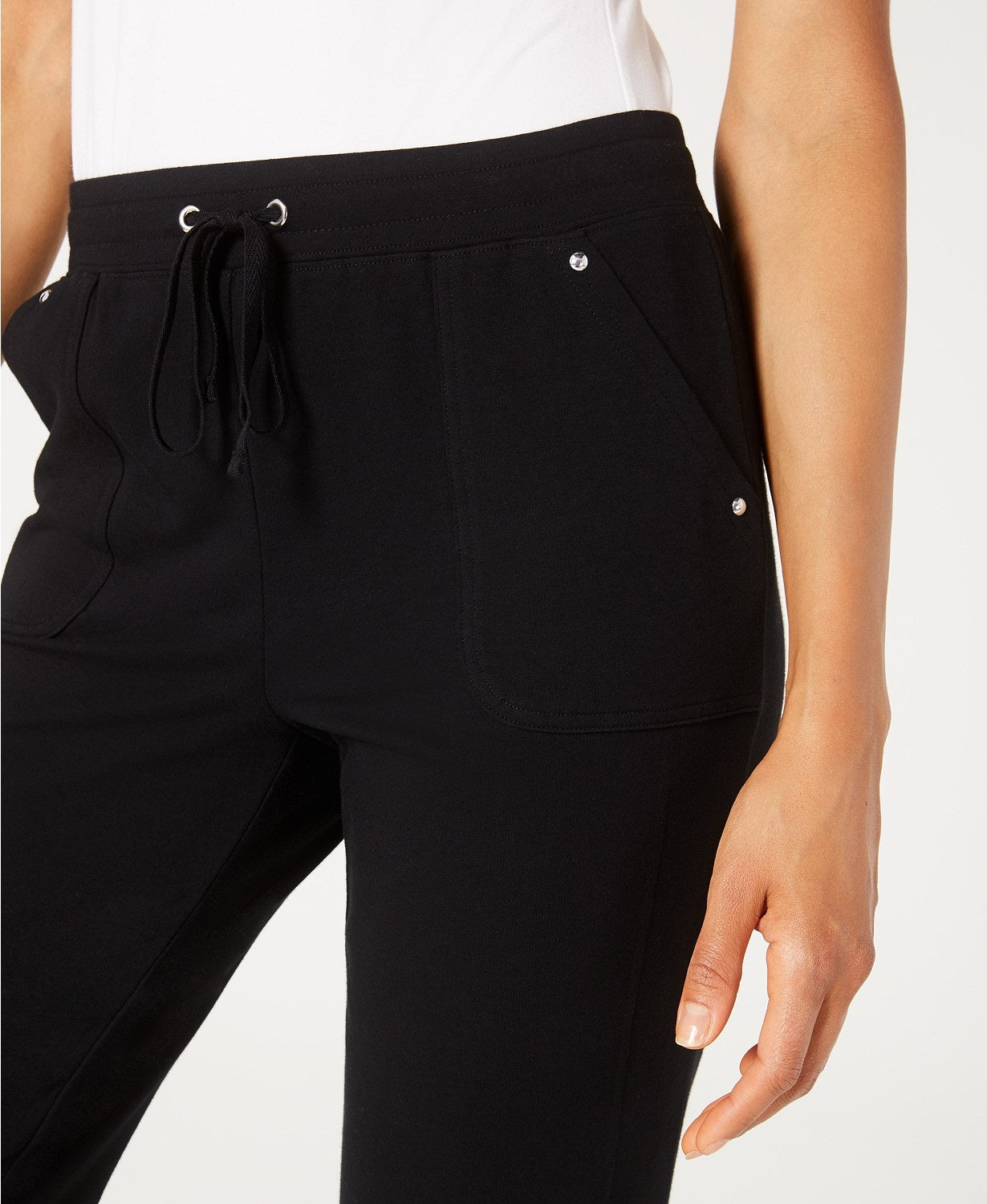 Karen Scott Women's French Terry Pants Black Size Large