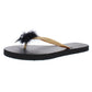 INC International Concepts Women'ss Feathere Slide Flip Flops Black Size Medium