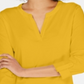 Charter Club Women's Supima Cotton Split Neck Top Yellow Size Small