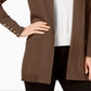 JM Collection Women's Open Front Cardigan Brown Size Small