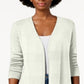 Charter Club Women's Ribbed Knit Open Front Cardigan White Size X-Large