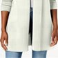 Charter Club Women's Ribbed Knit Open Front Cardigan White Size X-Large