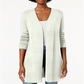 Charter Club Women's Ribbed Knit Open Front Cardigan White Size X-Large