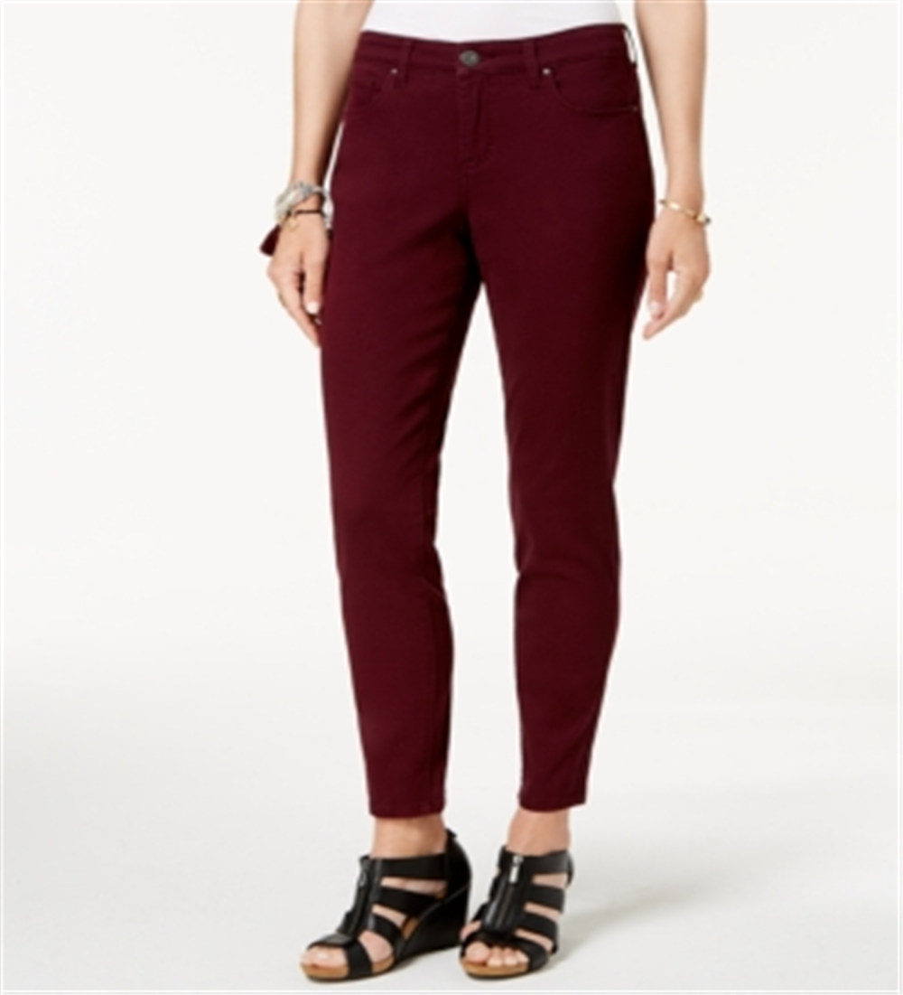 Style & Co Women's Curvy Fit Skinny Jeans Red Size 2 Petite