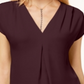 INC International Concepts Women's Inverted Pleat Pullover Blouse Wine Size XX-Large