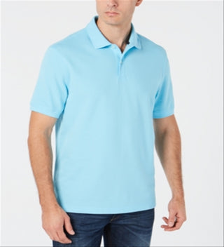 Club Room Men's Polo Classic Fit Stretch Shirt Blue Size Large