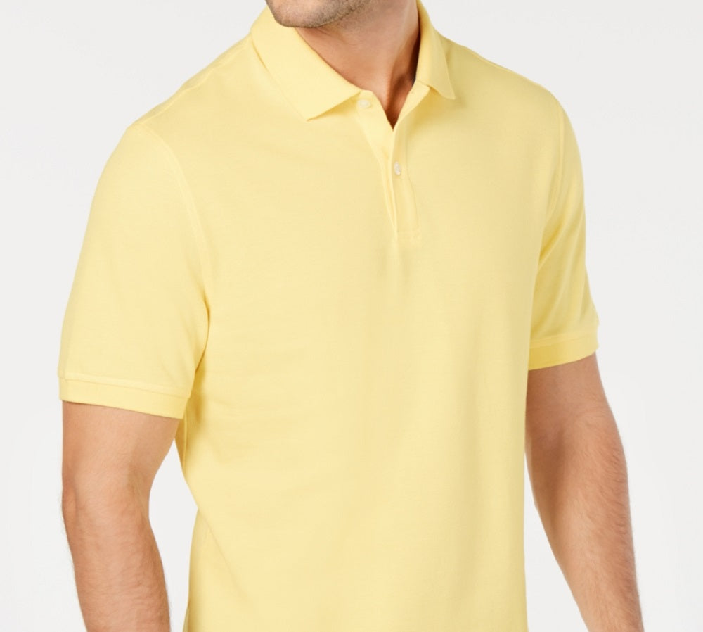 Club Room Men's Classic Fit Performance Stretch Polo Yellow Size Large