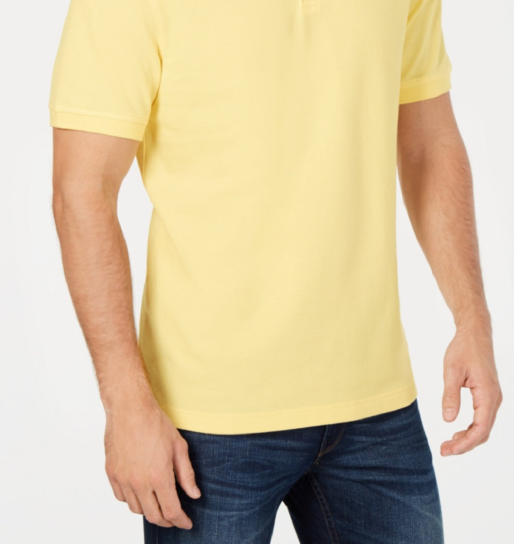 Club Room Men's Classic Fit Performance Stretch Polo Yellow Size Large